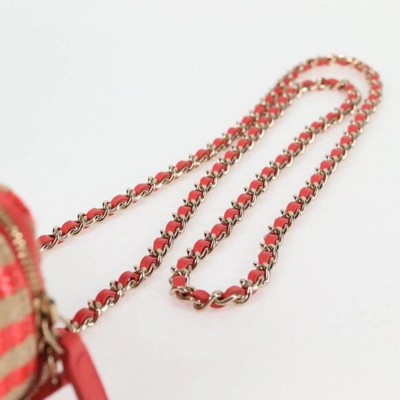 CHANEL Chain Shoulder Bag Straw Beige Gold CC Auth 120168AM - Picture 8 of 16